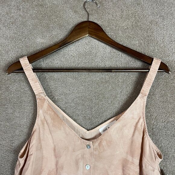Cloth & Stone Tank Top Size Medium Tan Giraffe Print Tie Button Front V-Neck NEW - Picture 3 of 10
